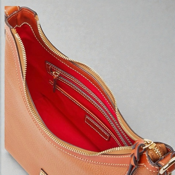 NWT Dooney & Bourke Pebble Grain Caramel Leather Hobo Shoulder Bag - Picture 8 of 8